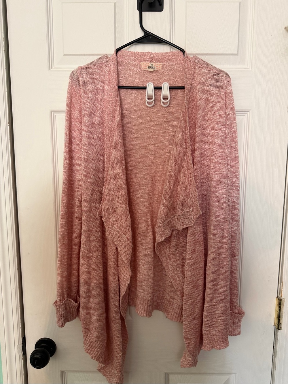 Pink Republic Dusty Rose Open-Front Draped Cardigan